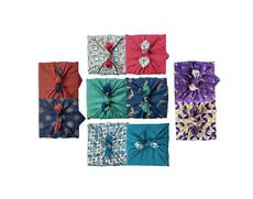 Fabric Gift Wrap Furoshiki Cloth - 5 Piece Gift Pack Double Sided via FabRap