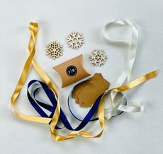 Satin Recycled Ribbons Pack - Gold, Navy & White via FabRap