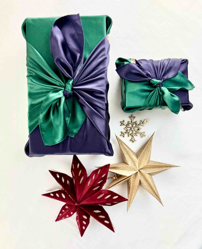 Furoshiki - Emerald Midnight - SILK FabRap Gift Wrapping from FabRap