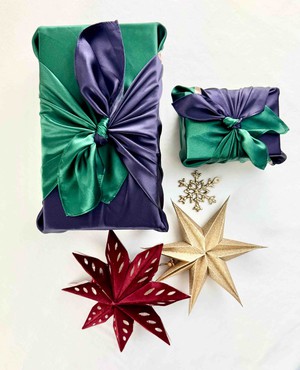 Furoshiki - Emerald Midnight - SILK FabRap Gift Wrapping from FabRap