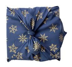 Midnight Snowflakes Fabric Gift Wrap Furoshiki Cloth - Single Sided van FabRap