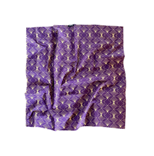 Fabric Gift Wrap Furoshiki Cloth - 9 Piece Gold Moons & Plum Diamonds Bundle from FabRap