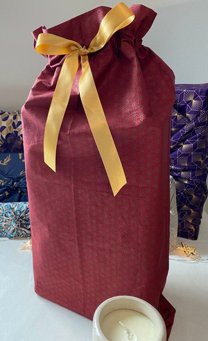 Gift Bag - Ruby & Bronze Geometric Stars from FabRap