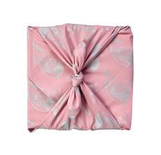 Blush Whales Fabric Gift Wrap Furoshiki Cloth - Single Sided van FabRap