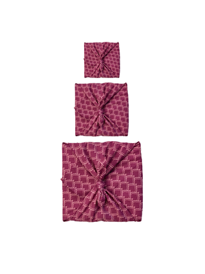 12 Piece Furoshiki Style Bundle - Burgundy & Blush from FabRap