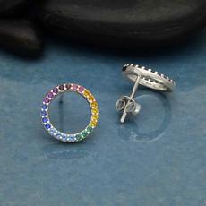 Zilveren oorbellen regenboogcirkel via Fairy Positron
