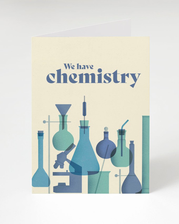 Wenskaart labo "We have chemistry" from Fairy Positron