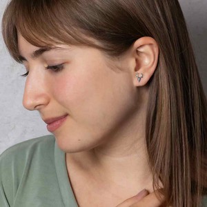 Zilveren oorbellen hertenschedel met gewei from Fairy Positron
