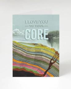 Wenskaart "I love you to your core" via Fairy Positron