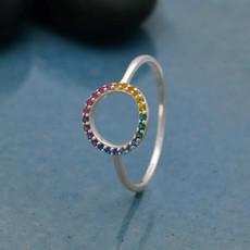 Zilveren ring regenboogcirkel van Fairy Positron