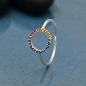 Zilveren ring regenboogcirkel from Fairy Positron