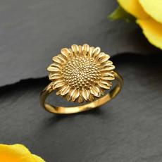 Bronzen ring zonnebloem via Fairy Positron