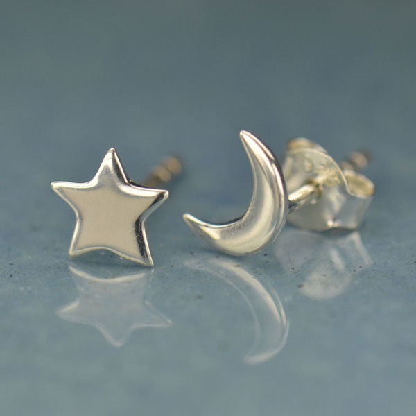 Zilveren oorbellen maan en ster from Fairy Positron