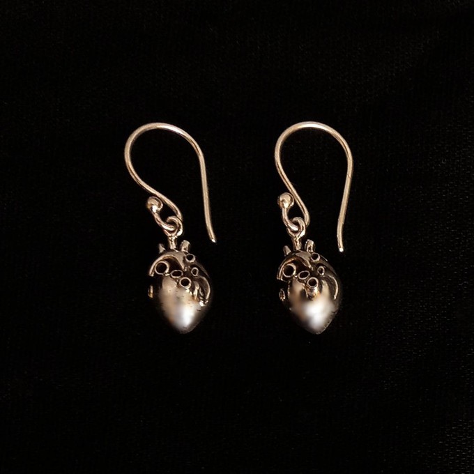 Zilveren oorbellen anatomisch hart (3D) from Fairy Positron