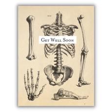 Wenskaart skelet "Get well soon" via Fairy Positron