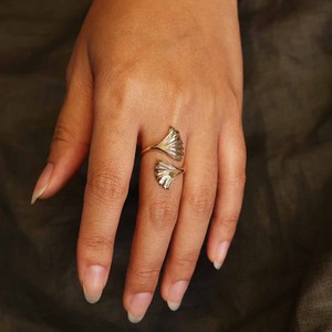 Bronzen ring ginkgobladeren from Fairy Positron