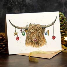 Wenskaart kerst Schotse hooglander via Fairy Positron