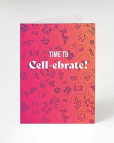Wenskaart verjaardag "Time to Cell-ebrate" via Fairy Positron