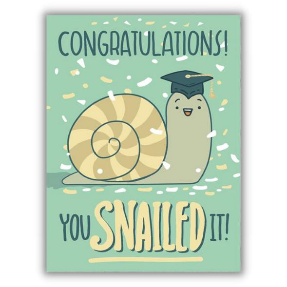 Wenskaart slak "Congratulations! You snailed it!" from Fairy Positron