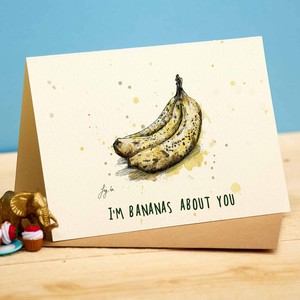 Wenskaart "Bananas about you" from Fairy Positron