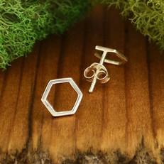 Zilveren oorbellen honingraat/hexagoon via Fairy Positron