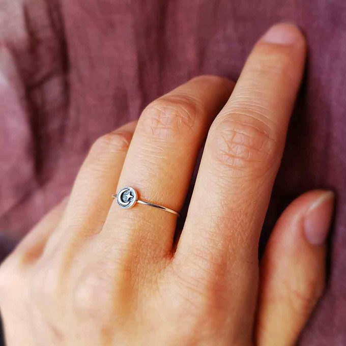 Zilveren ring maan en ster from Fairy Positron Zilveren ring maan en ster from Fairy Positron