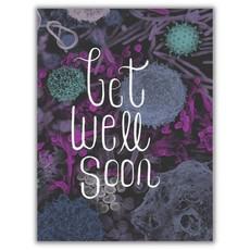 Wenskaart ziekteverwekkers "Get well soon" via Fairy Positron