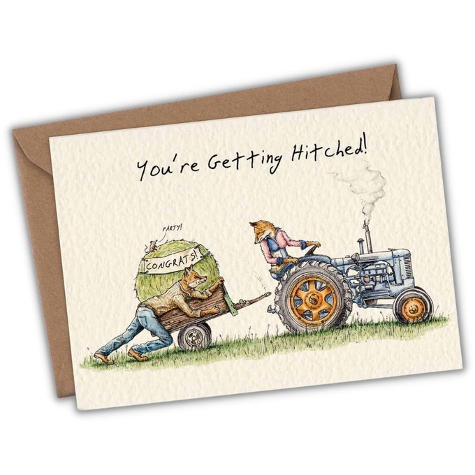 Marriage/cohabitation greeting card "Getting hitched" from Fairy Positron