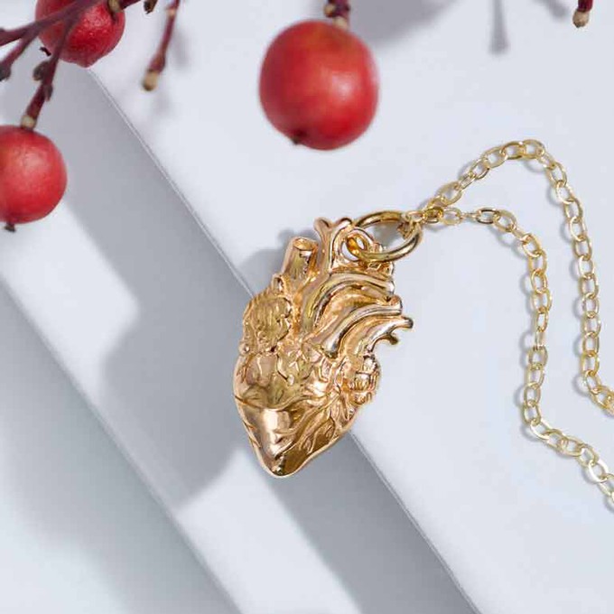 Gold filled halsketting met bronzen anatomisch hart from Fairy Positron