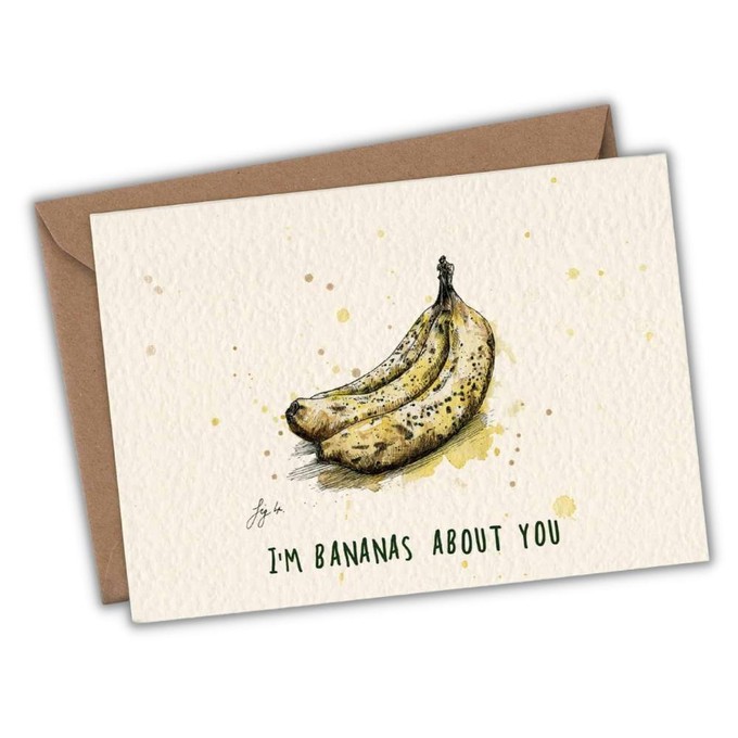 Wenskaart "Bananas about you" from Fairy Positron