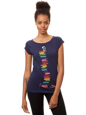 Books Girl Longsleeve navy from FellHerz T-Shirts - bio, fair & vegan