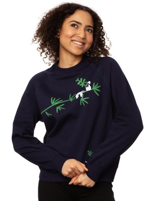 Sloth Raglan Sweater navy organic &amp; fair &amp; handprinted from FellHerz T-Shirts - bio, fair & vegan