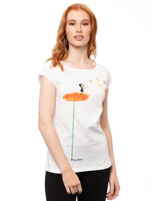 Schwalbenzug Cap Sleeve white from FellHerz T-Shirts - bio, fair & vegan