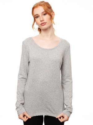 Long sleeve heather grey from FellHerz T-Shirts - bio, fair & vegan