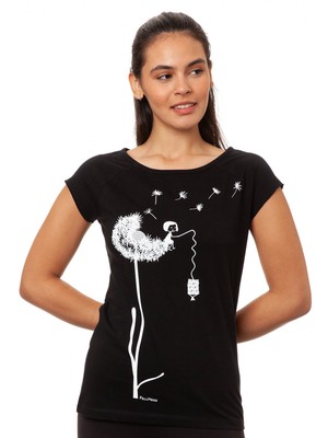 Dandelion Cap Sleeve black from FellHerz T-Shirts - bio, fair & vegan