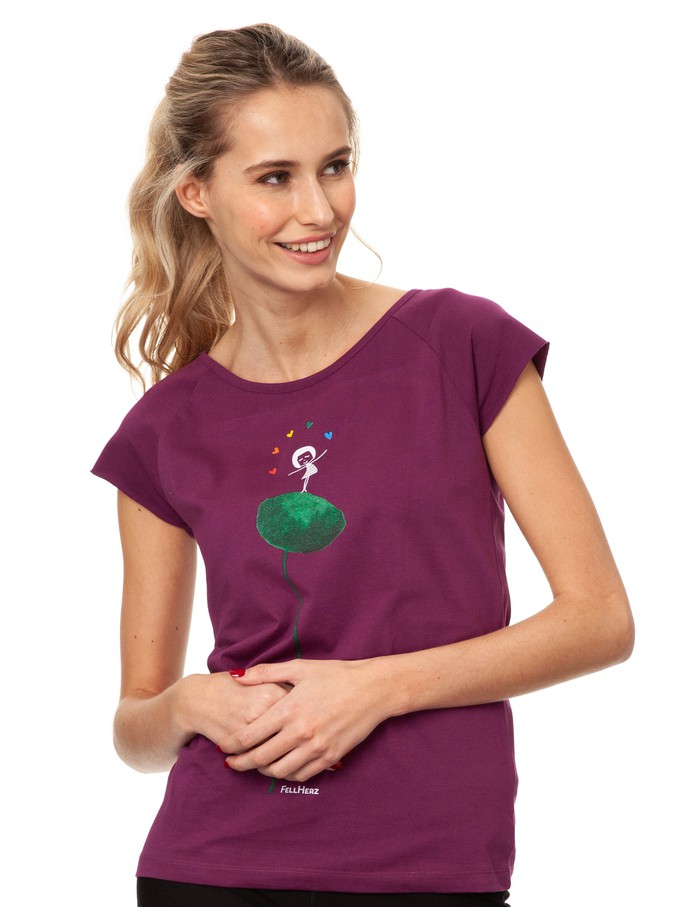 Rainbow Jongleuse Cap Sleeve berry from FellHerz T-Shirts - bio, fair & vegan