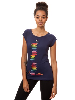 Books Girl Cap Sleeve midnight from FellHerz T-Shirts - bio, fair & vegan