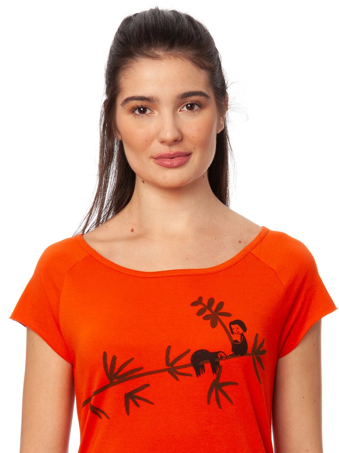 Sloth Cap Sleeve koi orange from FellHerz T-Shirts - bio, fair & vegan