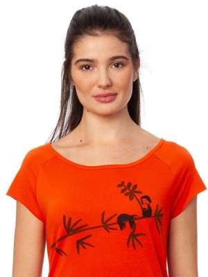 Sloth Cap Sleeve koi orange from FellHerz T-Shirts - bio, fair & vegan