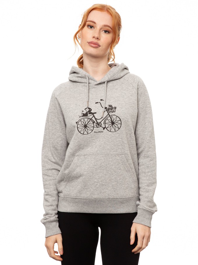 Bicycle Girls Hoodie Heather Grey from FellHerz T-Shirts - bio, fair & vegan
