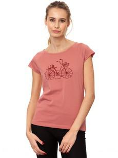 Fahrrad-Mädchen Cap Sleeve dusty rose via FellHerz T-Shirts - bio, fair & vegan