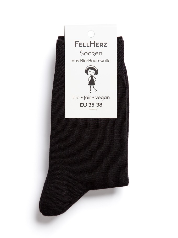 Socks with organic cotton black from FellHerz T-Shirts - bio, fair & vegan