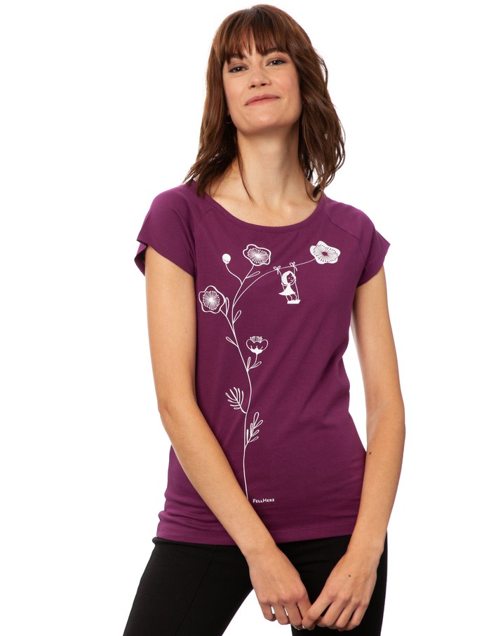 Rocking Girl Cap Sleeve berry from FellHerz T-Shirts - bio, fair & vegan