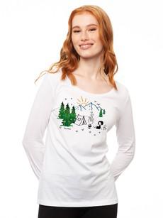 Camping Girl Longsleeve white via FellHerz T-Shirts - bio, fair & vegan