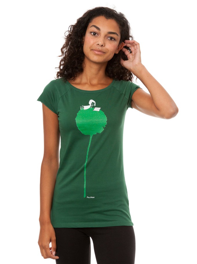 Flower Book Cap Sleeve scarab green from FellHerz T-Shirts - bio, fair & vegan