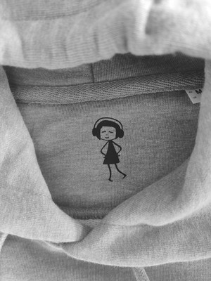 Moon Girl Navy Hoodie from FellHerz T-Shirts - bio, fair & vegan