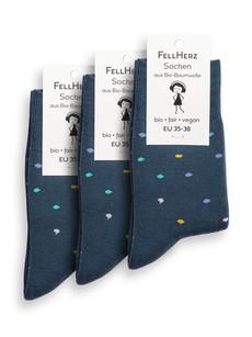 Pack of 3 warm cuddly socks with organic cotton confetti thundercloud van FellHerz T-Shirts - bio, fair & vegan