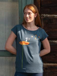 Schwalbenzug Cap Sleeve thundercloud via FellHerz T-Shirts - bio, fair & vegan