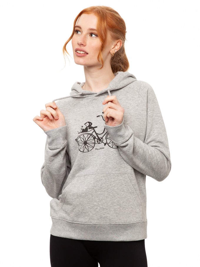 Bicycle Girls Hoodie Heather Grey from FellHerz T-Shirts - bio, fair & vegan