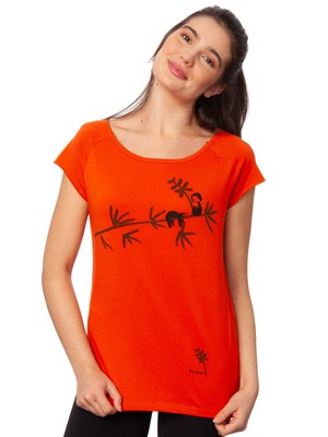 Sloth Cap Sleeve koi orange from FellHerz T-Shirts - bio, fair & vegan